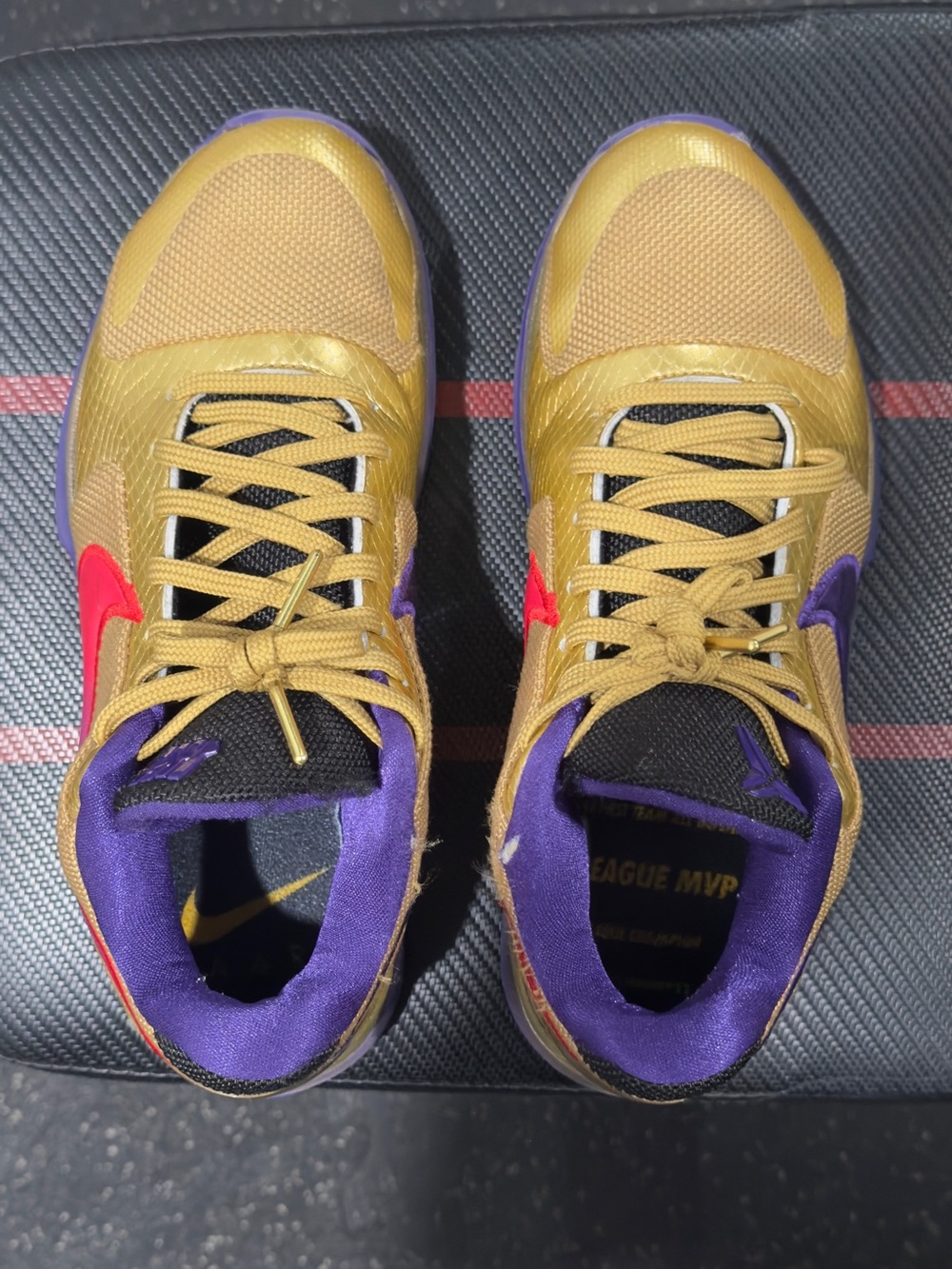 Undefeated x Nike Kobe 5 Protro Sneakers with Purple & Red Accents